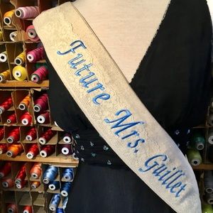 Embroidered Personalized future Mrs. party sash